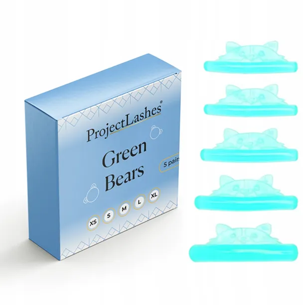 ProjectLashes Green Bears Silikonowe wałeczki wałki do liftingu rzęs 5 par
