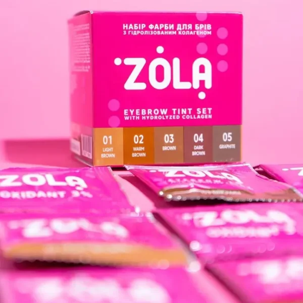 ZOLA zestaw 5 farb do brwi i 5 aktywatorów 3%