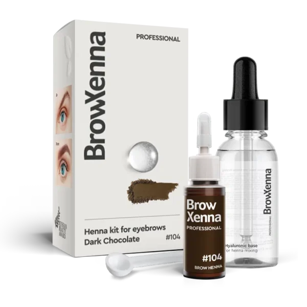 Brow Xenna #104 Dark Chocolate 10ml + baza hialuronowa 30ml