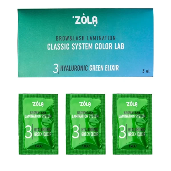 ZOLA Color Lab 03 Hyaluronic Green zestaw saszetek 3 x 1ml