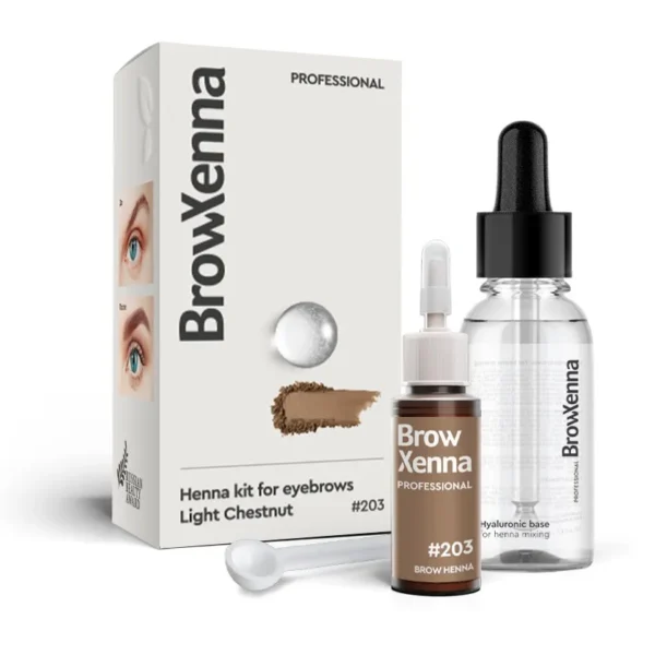 Brow Xenna #203 Light Chestnut 10ml + baza hialuronowa 30ml
